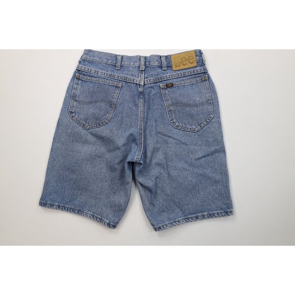 Vtg 90s Lee Mens 32 Faded Relaxed Fit Denim Jean Shorts Jorts Blue Cotton USA - Picture 7 of 10